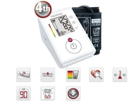 Rossmax Rossmax CH155 Blood Pressure Machine Digital,Swiss Design Automatic BP Machine Accurate BP Monitor, Easy-to-Use, (White)