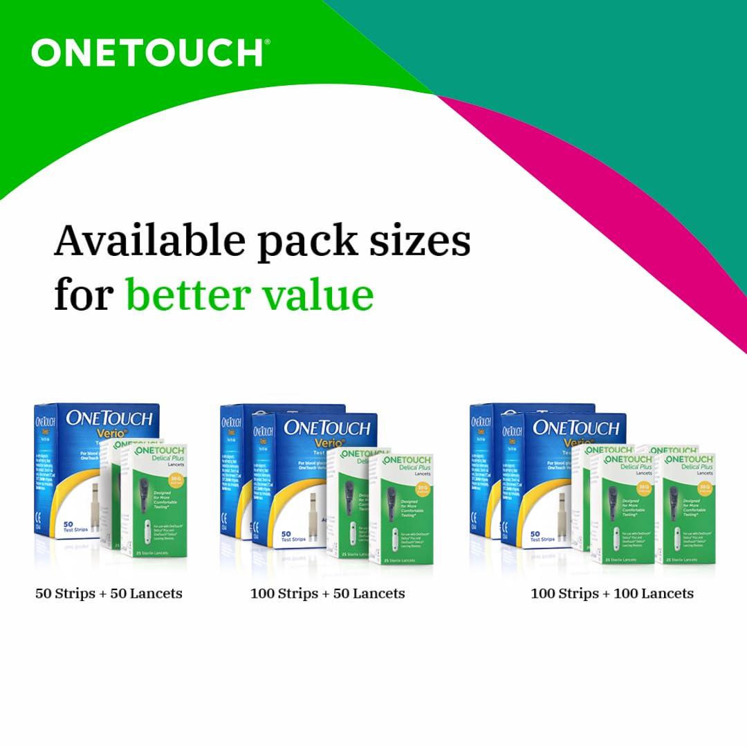 OneTouch OneTouch Delica Plus Lancing Device| For Virtually Pain Free Blood Glucose Testing| Silicone Coated Fine (30G) Lancets for Comfortable Testing | Global Iconic Brand | For use with OneTouch Delica Plus Lancing Device