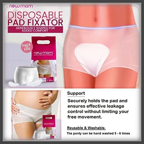 TUNSECHY TUNSECHY (Set of 20) New Mom Disposable Maternity Sanitary Pads for Women. 15 Medi pads for Medium Flow (450ml) + 5 XL size New Mom Panty Pad Fixator (washable and reusable) New Post Pregnancy Kit
