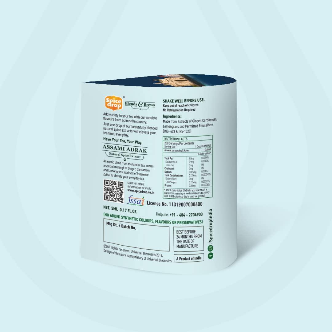 Spice Drop Spice Drop Mumbai Cutting Chai Masala Extract | Contains Cardamom, Ginger & Clove | Flavors 180 cups | 5ML equals 125 grams of powder | No preservative | 1 drop per cup | Tea Masala Drops