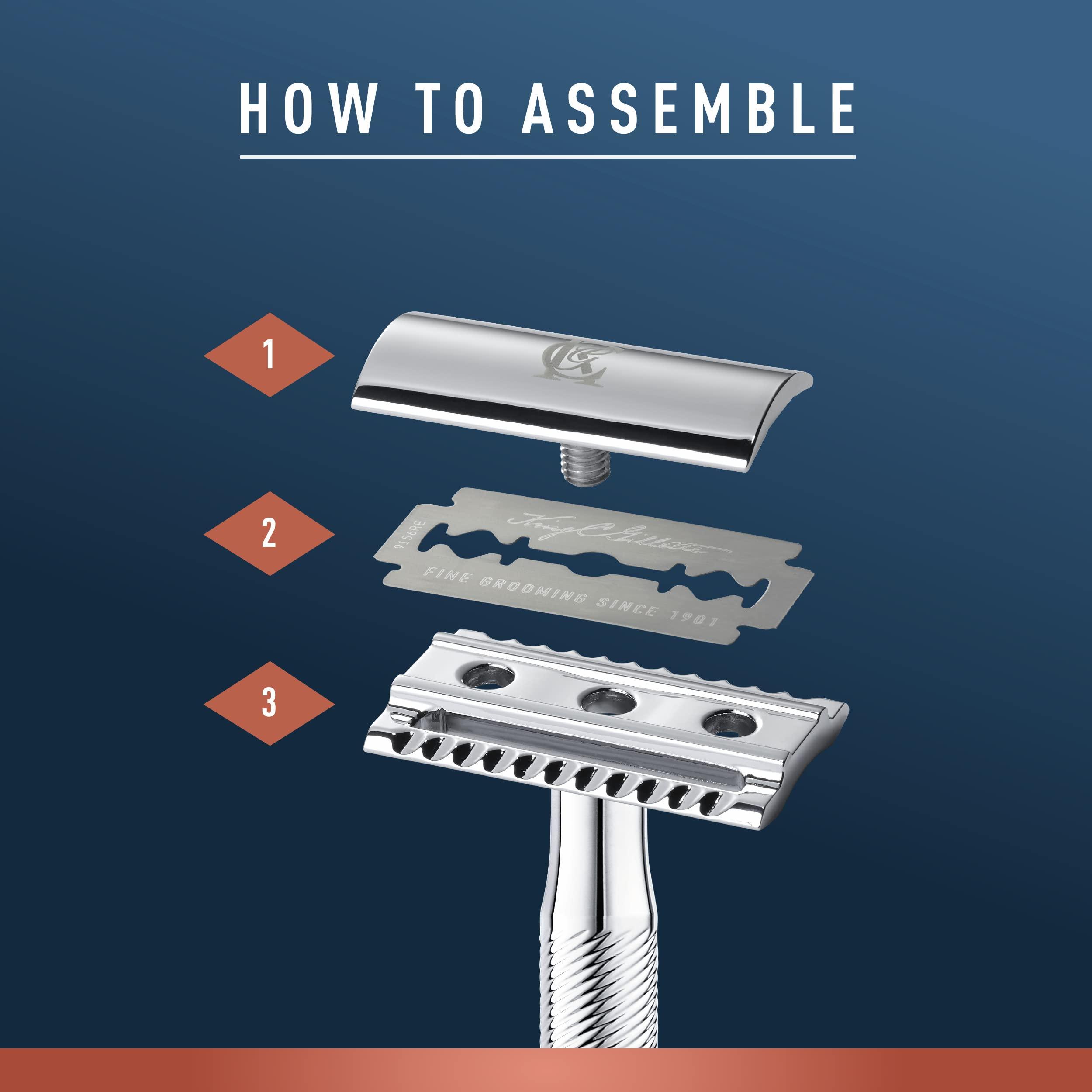 King C. Gillette King C. Gillette Double Edge Safety Razor Blades 10 count, Stainless Steel Platinum Coated Blades