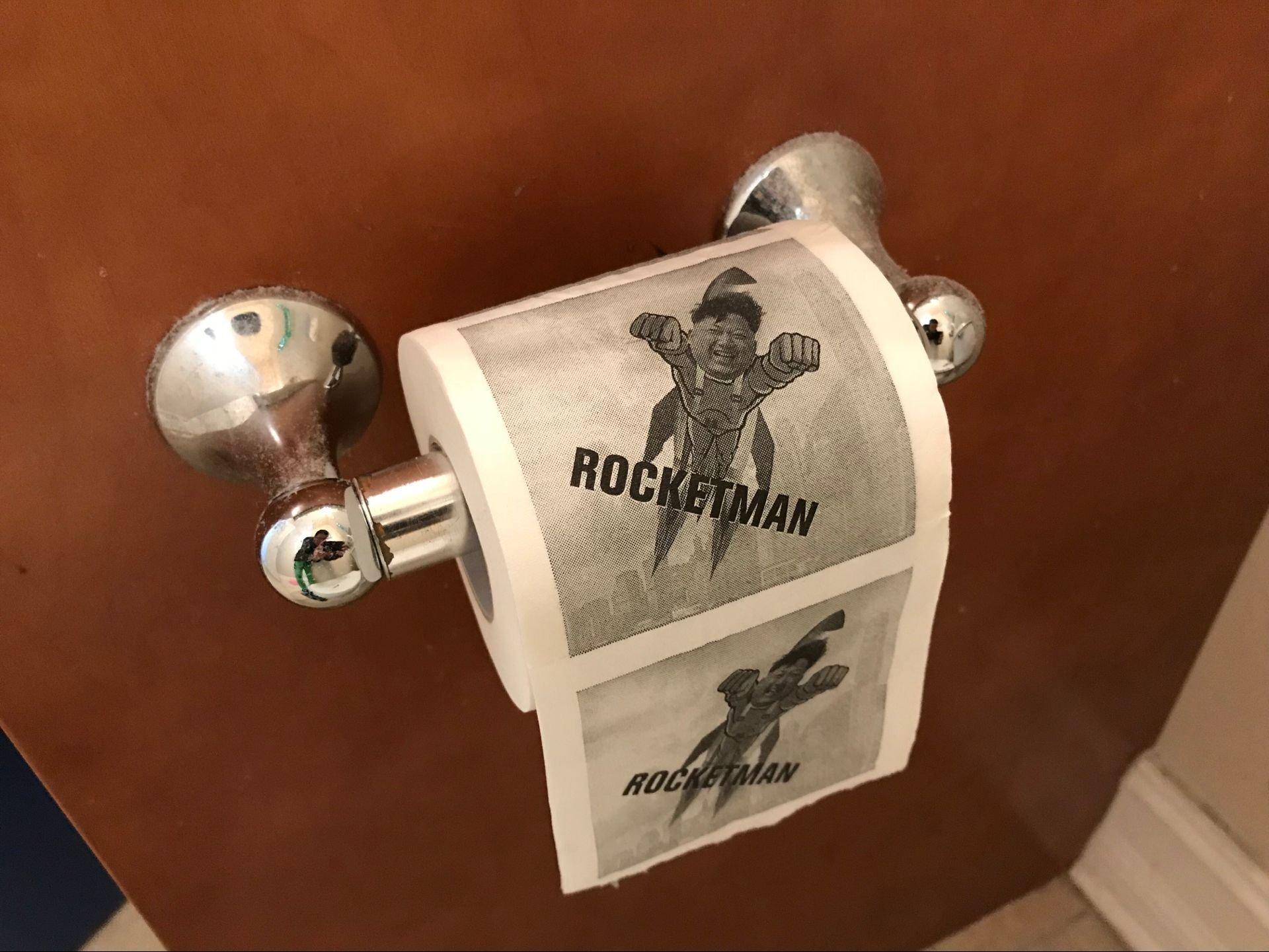 SummitLink 2 Roll of Rocket Man North Korea Kim Jong Un Creative Toilet Paper Tissue Napkin Prank Fun Birthday Party Novelty Gift Idea