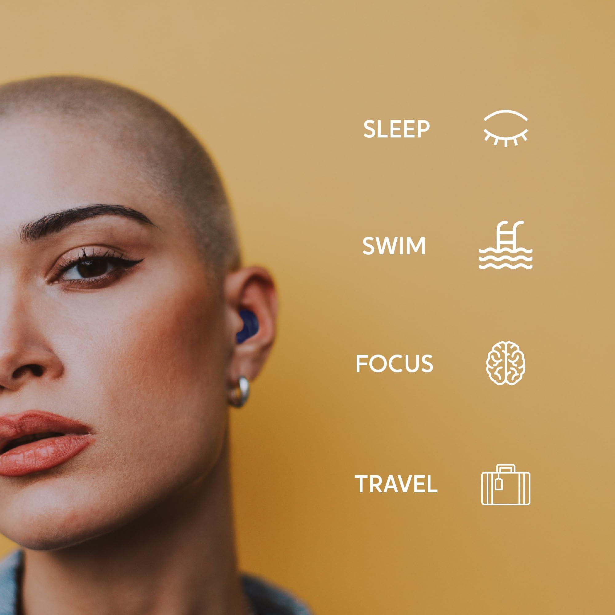 Soundbloc Earplugs Ear Plugs for Sleeping by Soundbloc - 1 Year Supply (6 Pairs) - Custom Fit Noise Reduction Reusable Soft Silicone Earplugs - The Earplug for Sleep Size L/M