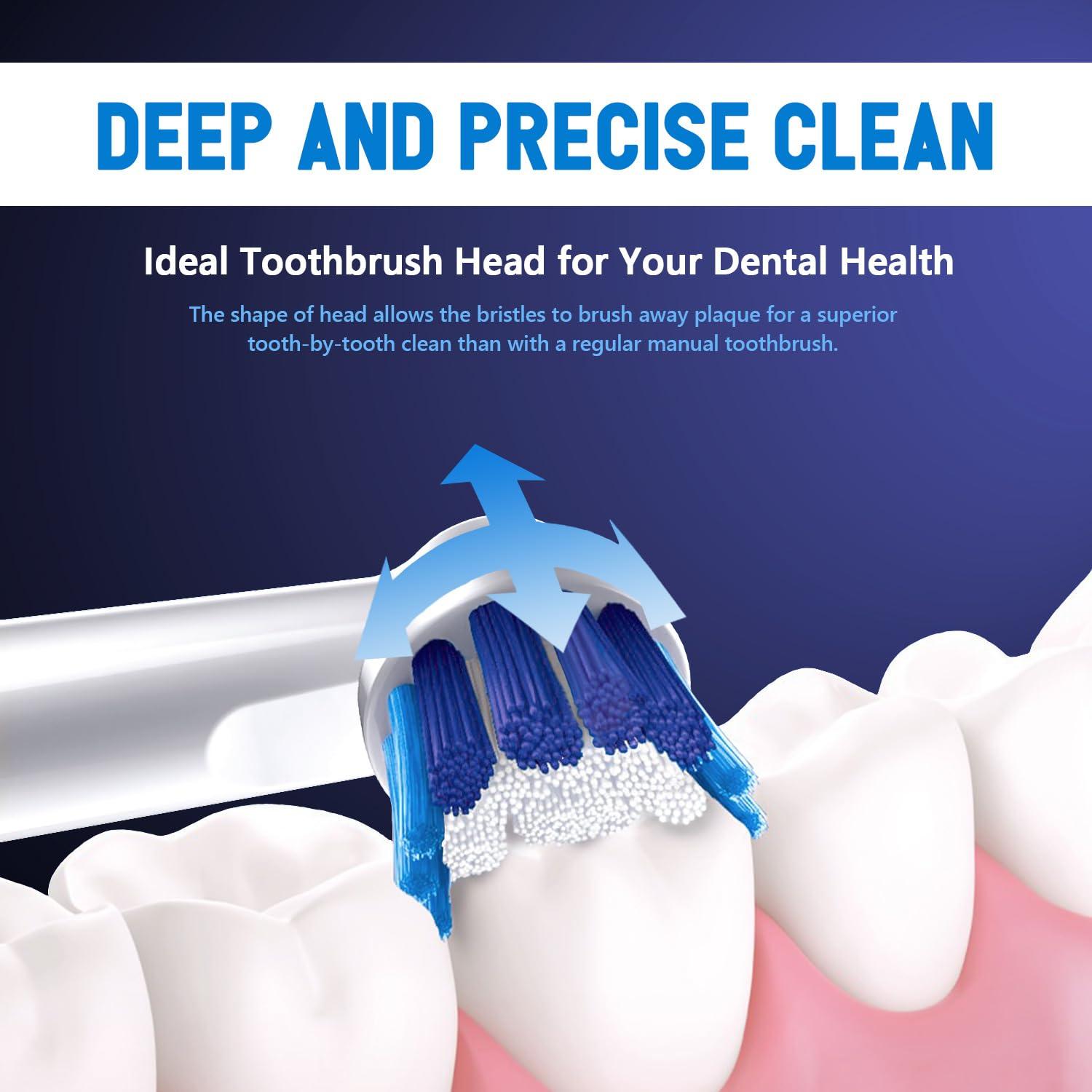 PEPECARE 8 Pack Replacement Toothbrush Heads Compatible with Braun Oral-B Professional Care 500 1000 2000 2500 3000 5000 Vitality Pro Smart Genius Toothbrushes