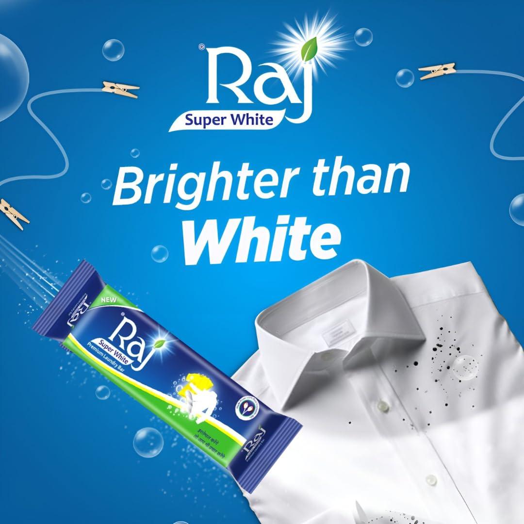 RAJ SUPER WHITE Raj Super White Laundry Soap For Clothes, Removes Tough Stains, 1kg x 1 (Pack of 1x1 kg)