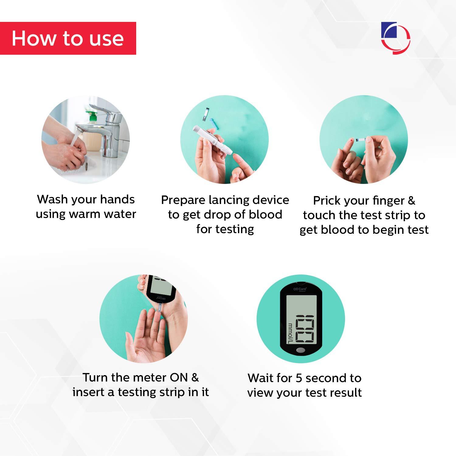 Dr. Odin Dr. Odin AC-307 (GDH-FAD) Blood Glucose Test Strips, For Self Testing Sugar Levels With GDH-FAD Monitoring Machine 50 Glucometer Strips