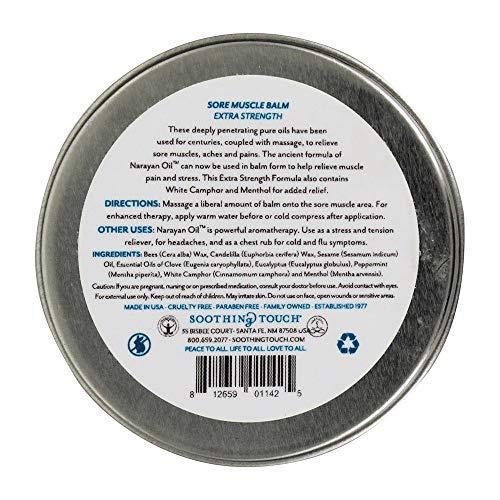 Soothing Touch Soothing Touch Sore Extra Strength Muscle Balm Tin, Narayan, 1.5 Ounces, Packaging May Vary