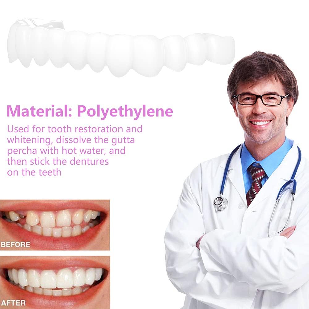 icehao Teeth Brace Cover Instant Smile Teeth Veneers Beautiful Smile Dentures Veneers Fake, Veneers Dentures Socket for Women and Men, Dental Veneers for Temporary Tooth 2pcs Repair
