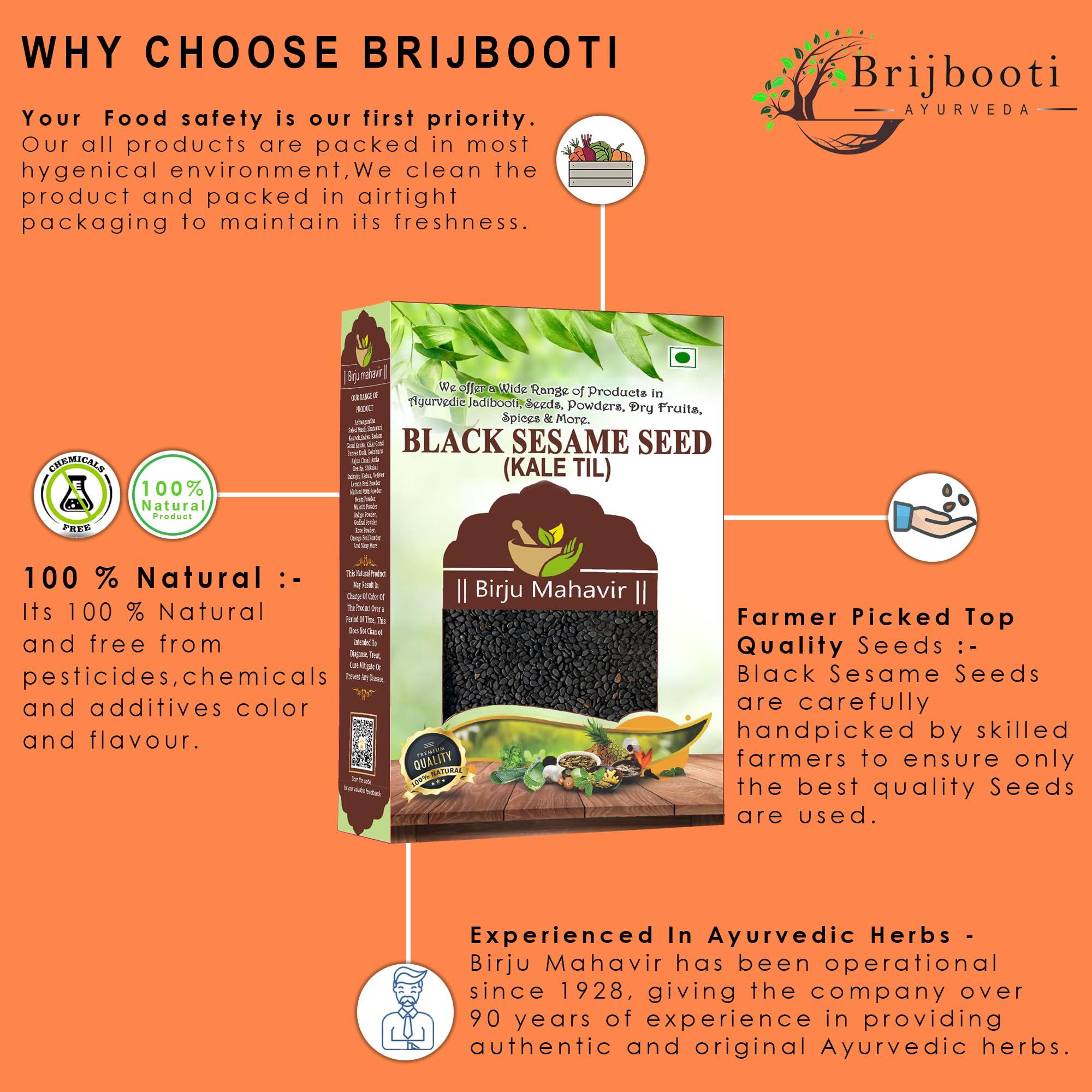 BIRJU MAHAVIR Birju Mahavir Natural Black Sesame Seeds | Kaale Til | 1 KG | Till Kale