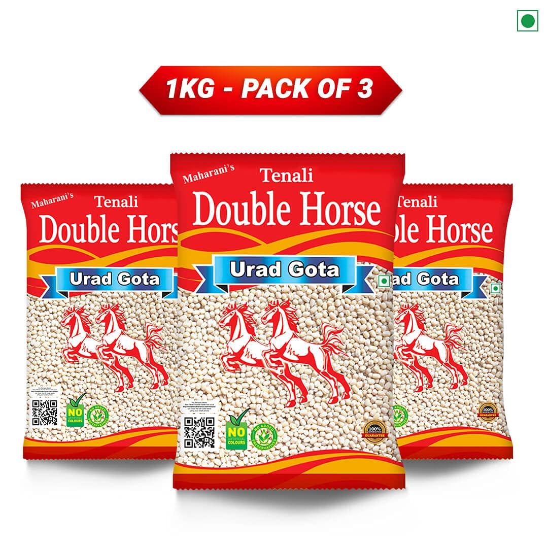 Tenali Double Horse Tenali Double Horse Urad Gota Whole 1 Kg Pack of 3