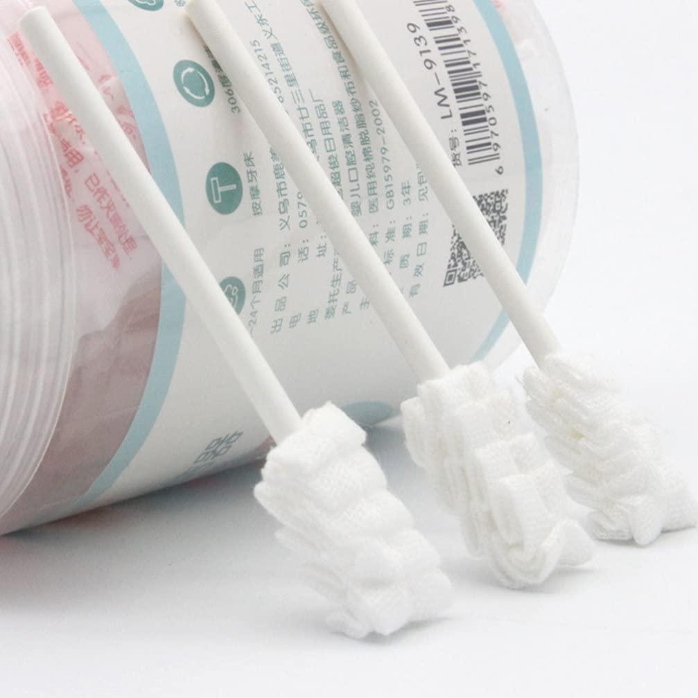 EXCLUZO EXCLUZO 30Pcs Baby Gauze Brush Newborn Baby Tongue Cleaner with Paper Handle Soft Gauze Baby Toothbrush for 0-36 Months Baby