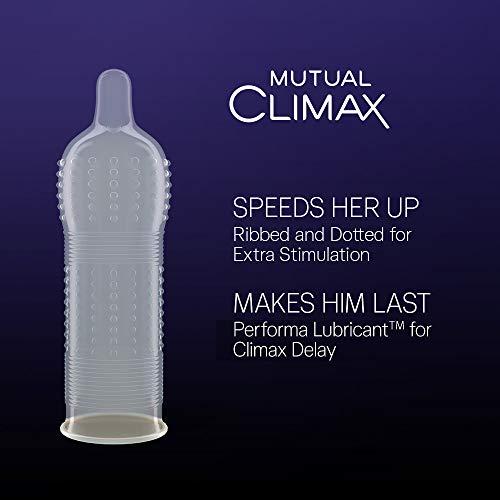 Durex Durex Mutual Climax Condoms for Men & Women - 10 Count | Extra Dotted and Ribbed for Pleasure|Suitable for use with lubes & toys & Mutual Climax Condoms for Men & Women - 10 Count (Pack of 2)