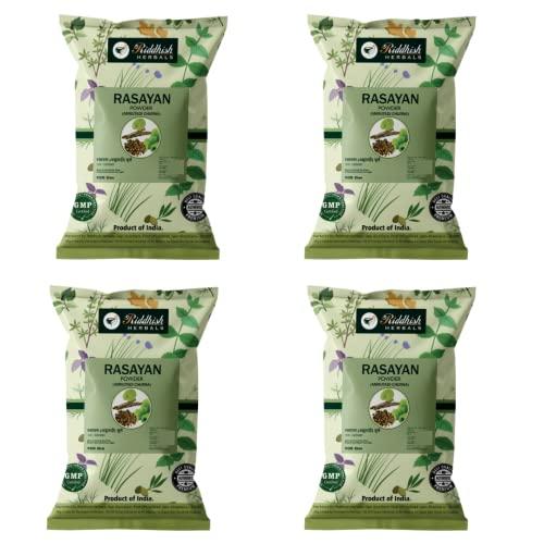 Riddhish HERBALS Riddhish Herbals Organic Rasayan Churna (Amrutadi Churna) - COMBINATION OF Guduchi (Giloy) Gokshura Amla Ayurvedic Powder For Digestion, Immunity Booster - 100gm Each (Pack of 4)