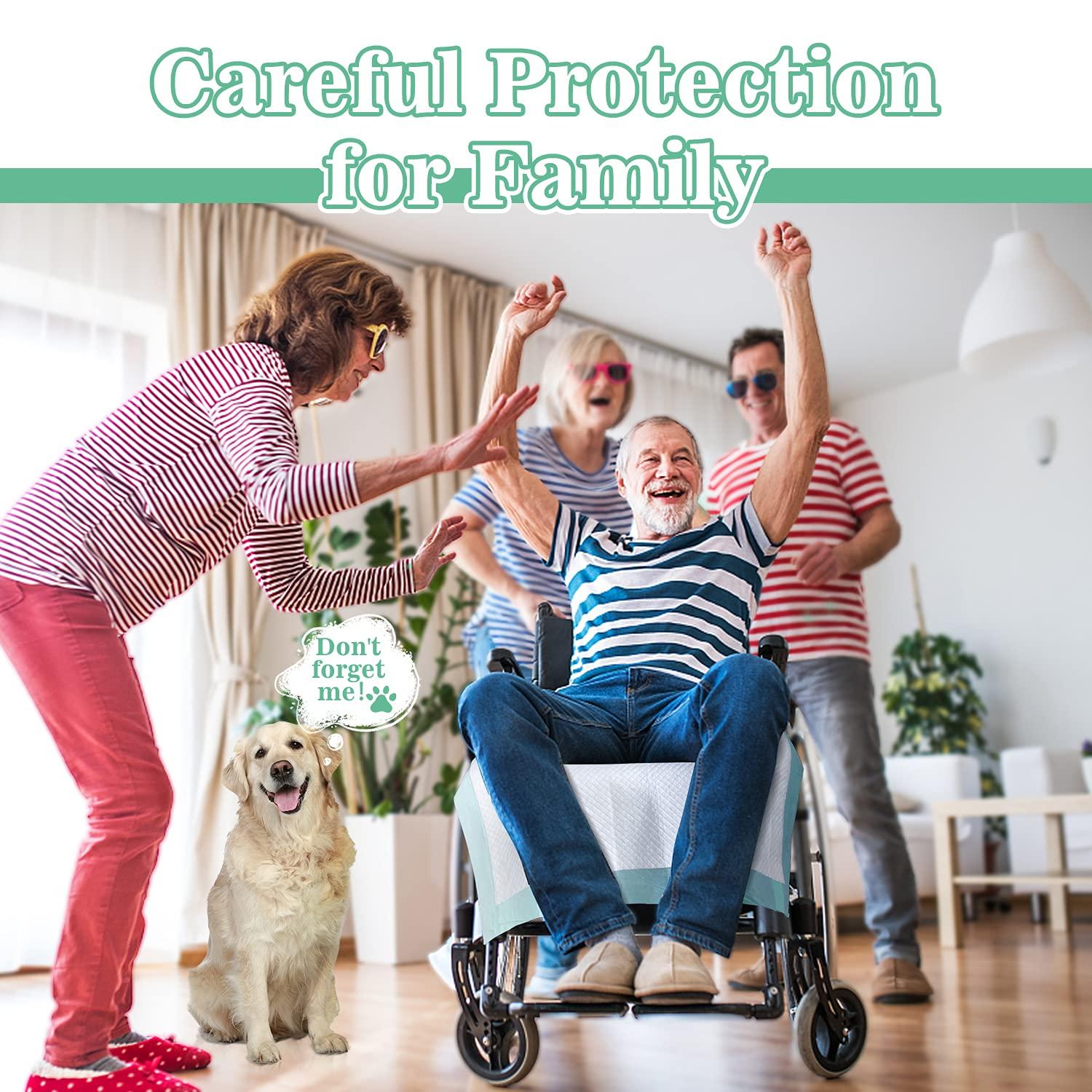 MILDPLUS MILDPLUS Bed Pads with Adhesive Strips 30\'\' X 36\'\' Disposable Underpads Extra Large Thicker Incontinence Pads for Unisex Adult, Senior, Kids and Pet (30 Count)