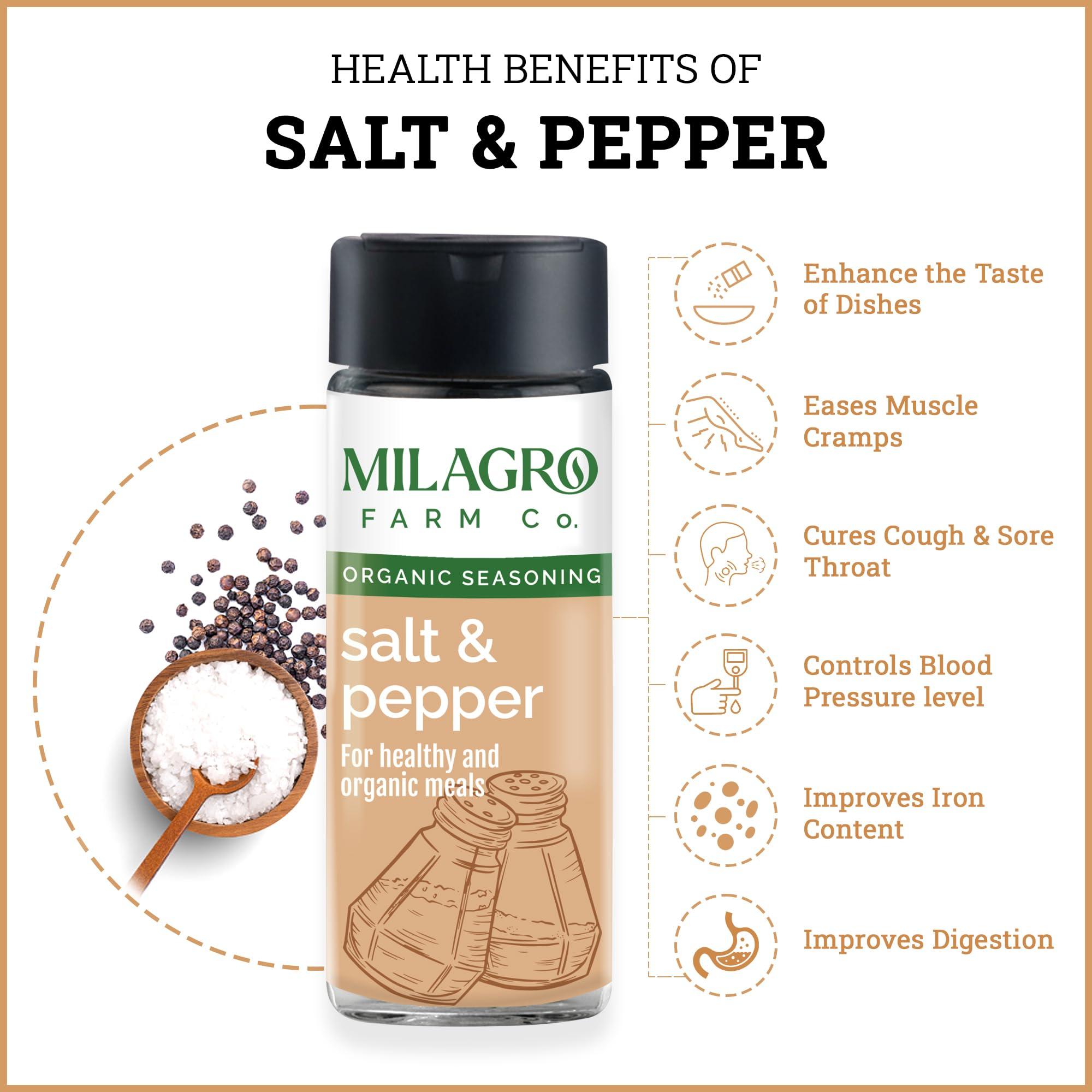Milagro Farm Company Milagro Farm Company Certified 100% Organic Salt & Pepper Seasoning 100g. Authentic Taste, Great Flavour. Additive Free, No Color, No Preservatives.