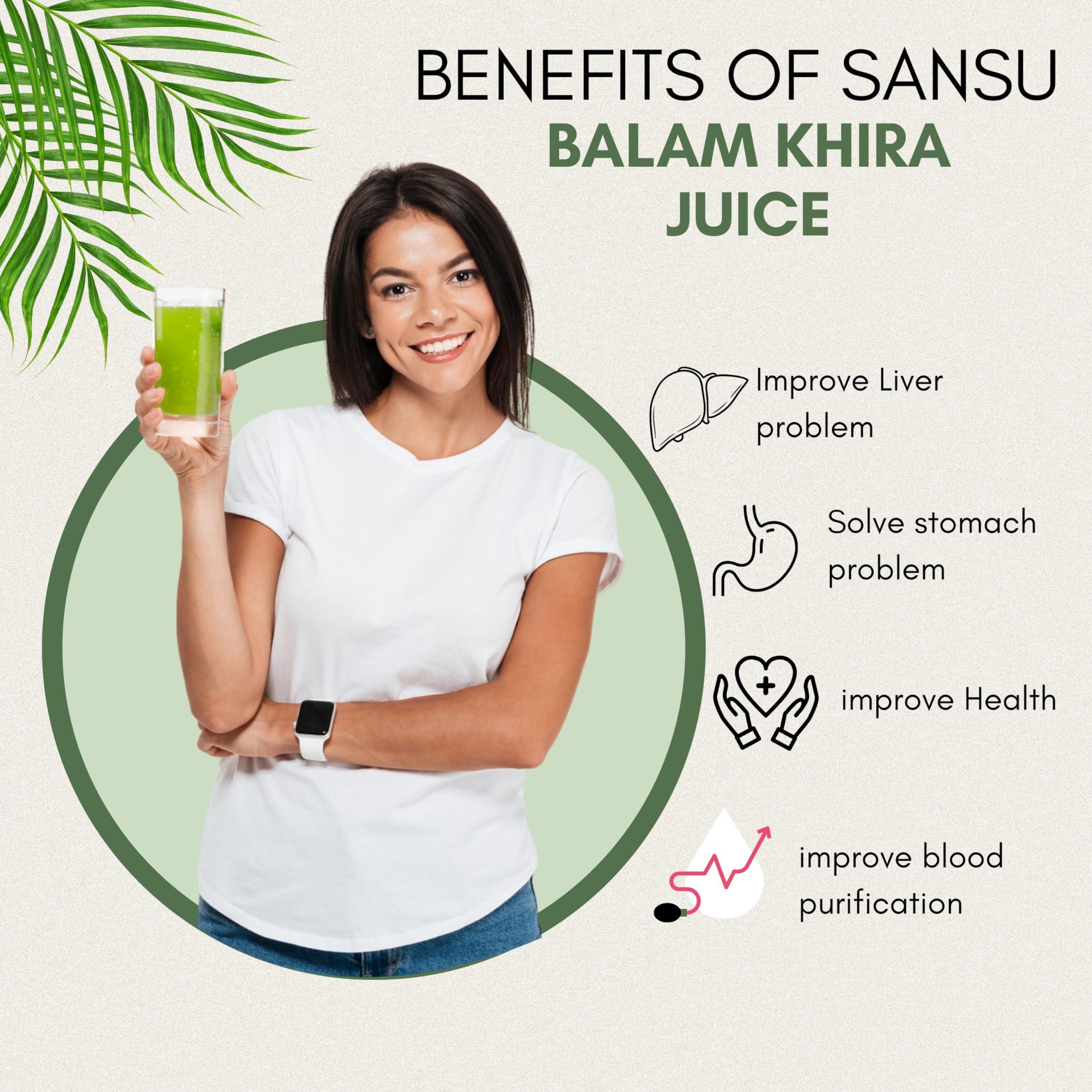 SANSU Sansu Balam Khira Juice (Sugar Free) 100% Pure & Natural Ayurvedic 500ml (Pack of 6).
