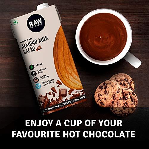 Raw Pressery Raw Pressery, Tetra Almond Milk Plain (Unsweetened), 1L & Raw Pressery, Tetra Almond Milk Cacao, 1L