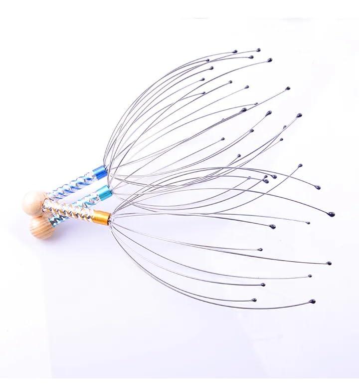 Acupunctoreum Acupunctoreum acupressure Scalp Massagers For Hair Stimulation and Stress Relief Handheld Head Massage Tingler Finger Rings - 2 head massagers And 2 Finger Rings.