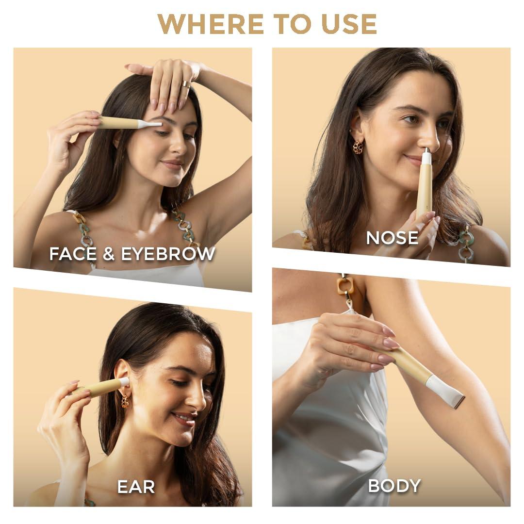 WINSTON Winston Rechargeable Electric 3-in-1 Full Body and Bikini Trimmer for Women - 90 Min, Safe for Sensitive Area, Multi-Grooming Eyebrow Trimmer, Body and Bikini Trimmer - 1-Year Warranty