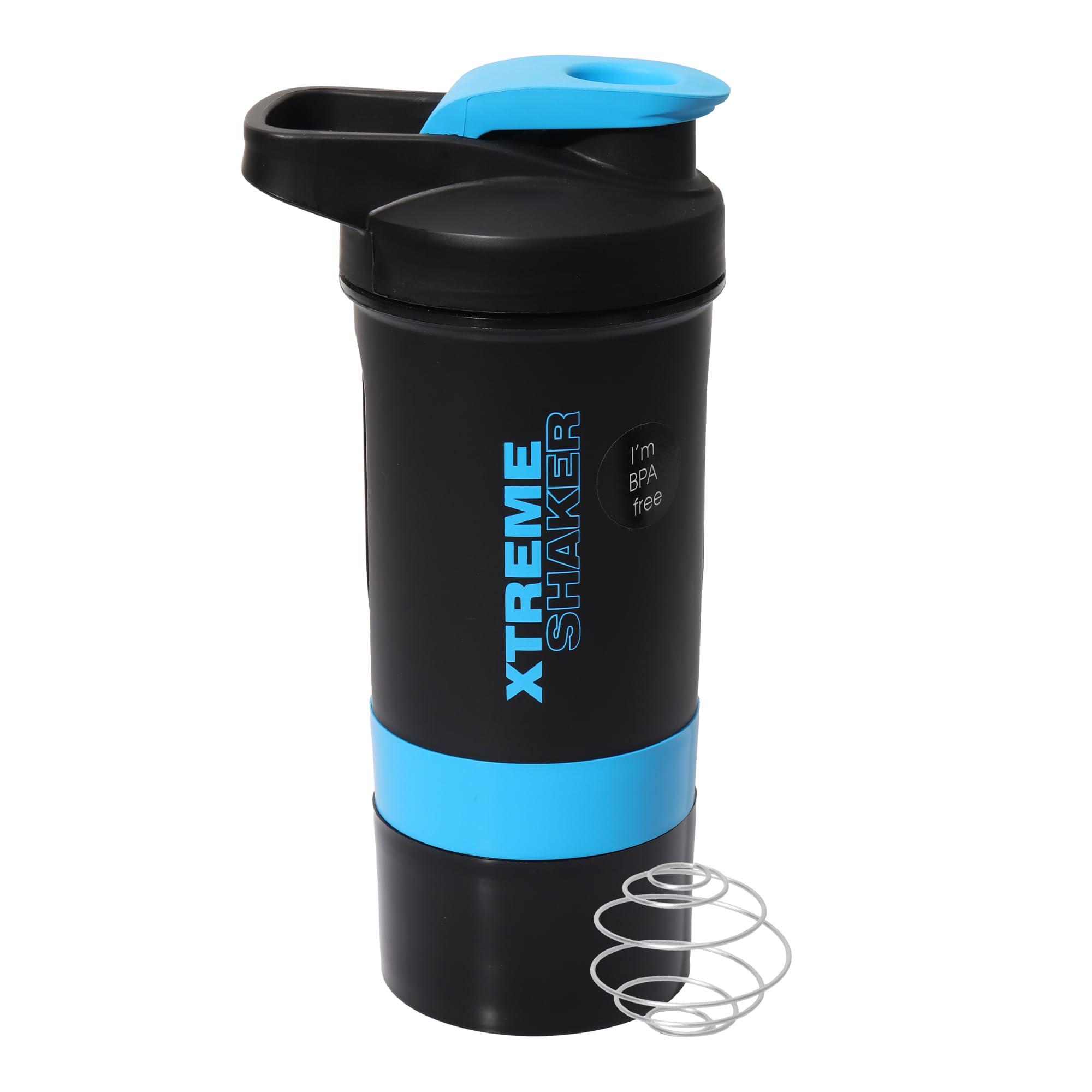 Jaypee Plus Jaypee Plus Xtreme Shaker Gym Shaker for Protein Shake Shaker Bottles for Protein, Preworkout Shaker BCAA Shake, Protein Shaker Bottle for Gym Men and Women BPA-Free 700 ml Black Blue