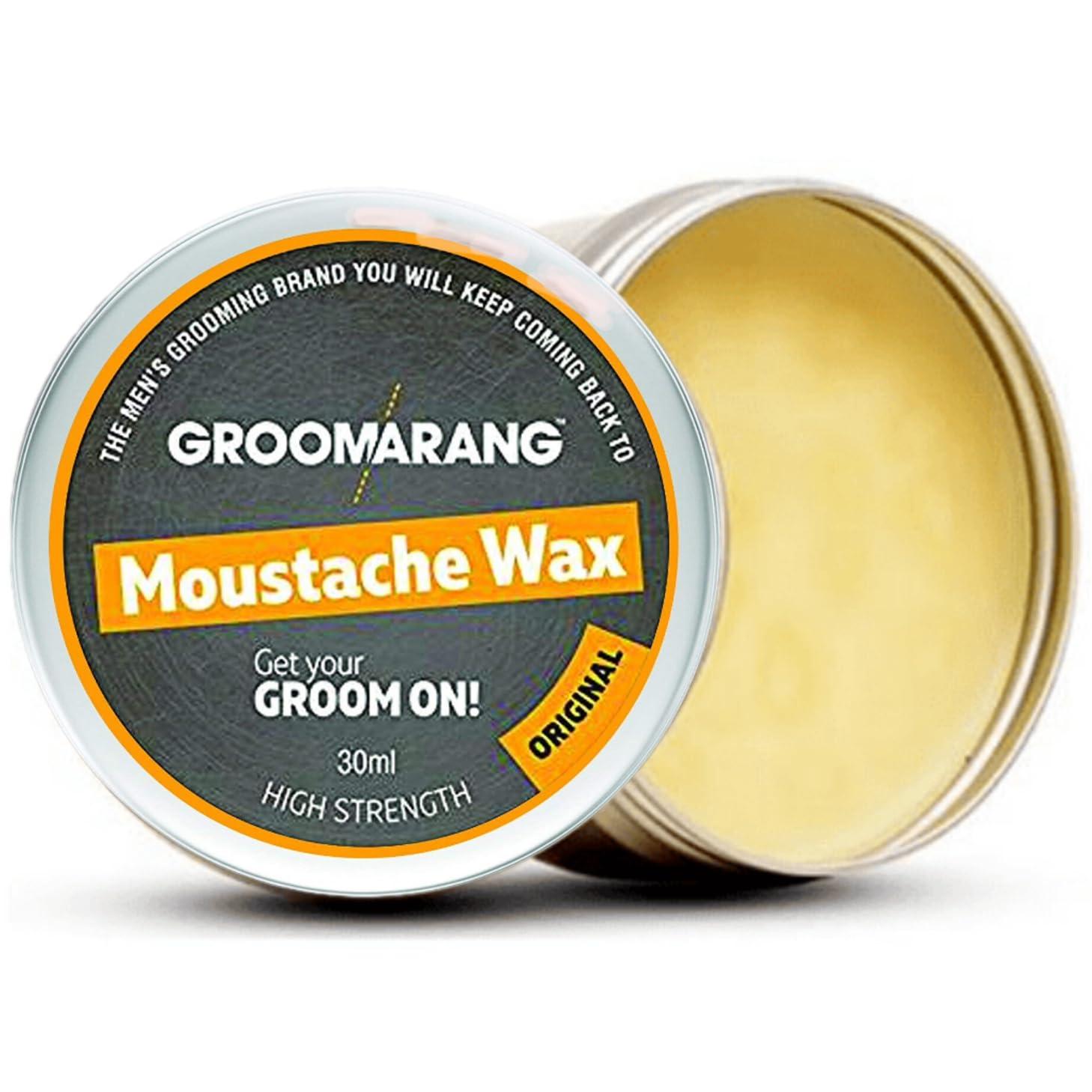 Groomarang Groomarang Moustache & Beard Wax Extra Strong Original 100% Natural Hair Care Organic & Vegan 30ml (medium)
