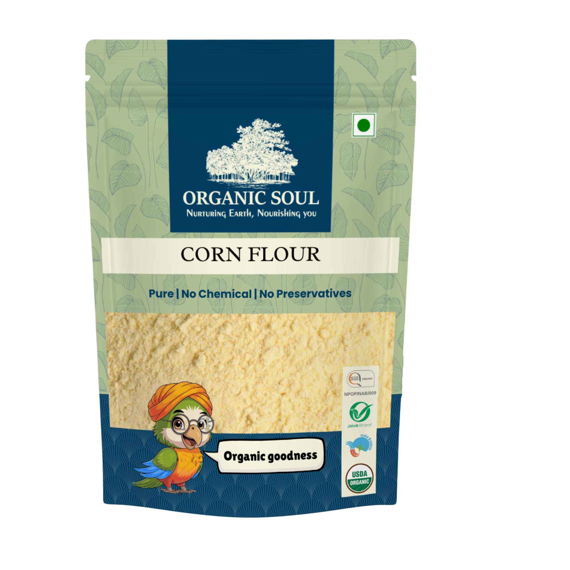ORGANIC SOUL Organic Soul - Organic Corn flour Powder (Makki Atta, Corn Flour, Maize Flour) 450 Gm