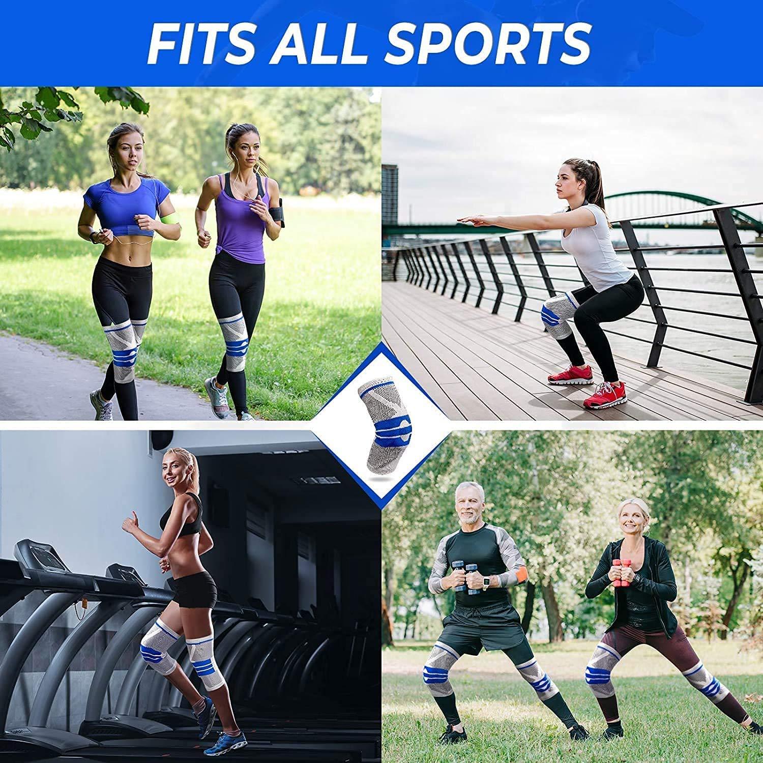 Enyee ENYEE Knee Brace,Knee Compression Sleeve Support with Patella Gel Pad & Side Spring Stabilizers,Medical Grade Knee Protector for Running,Meniscus Tear,Arthritis,Joint Pain Relief,ACL