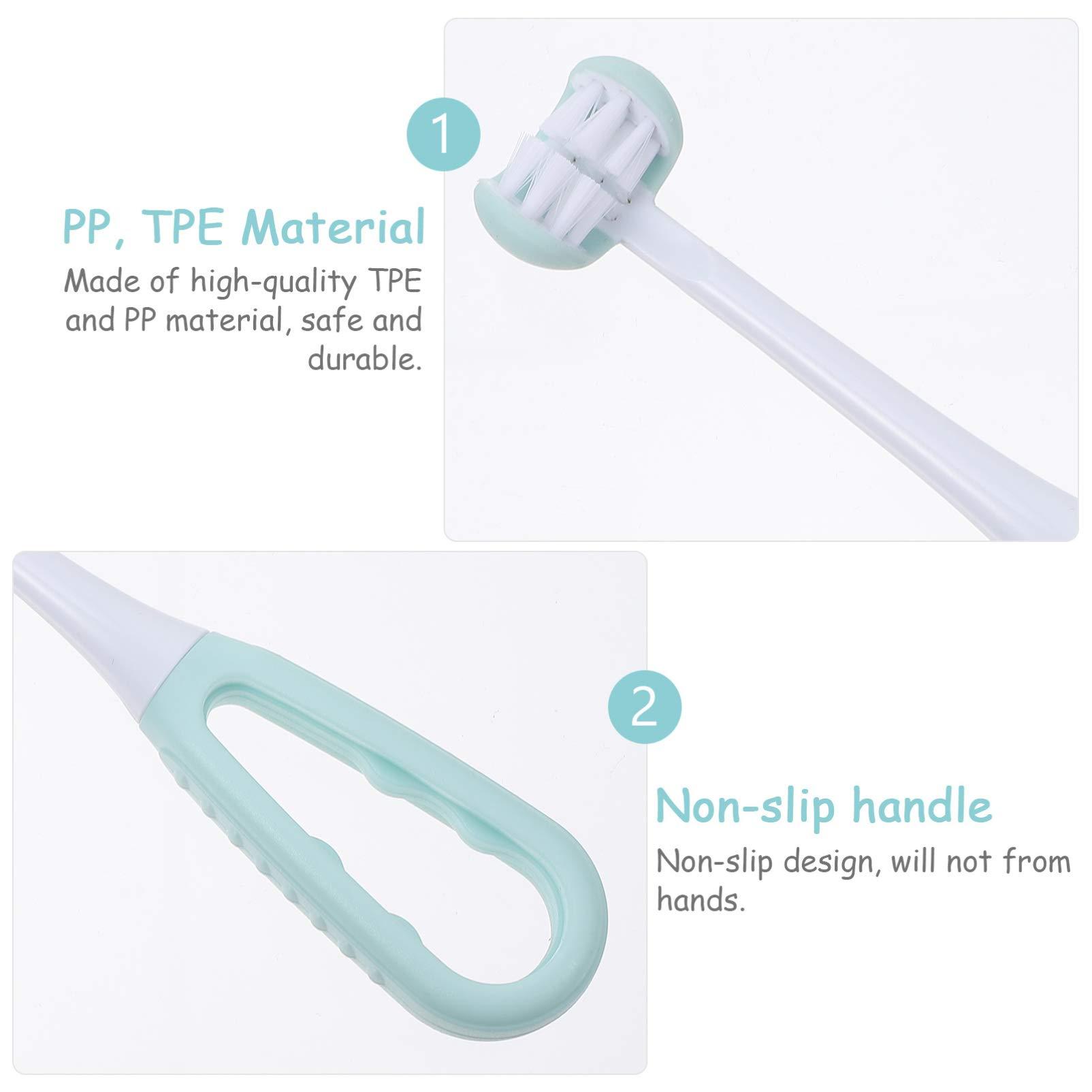 KTMGlobal KTM 3 Sided Autism Toothbrush Kids Toothbrush Soft Bristle Toothbrush Toddler Toothbrushes Sky- blue