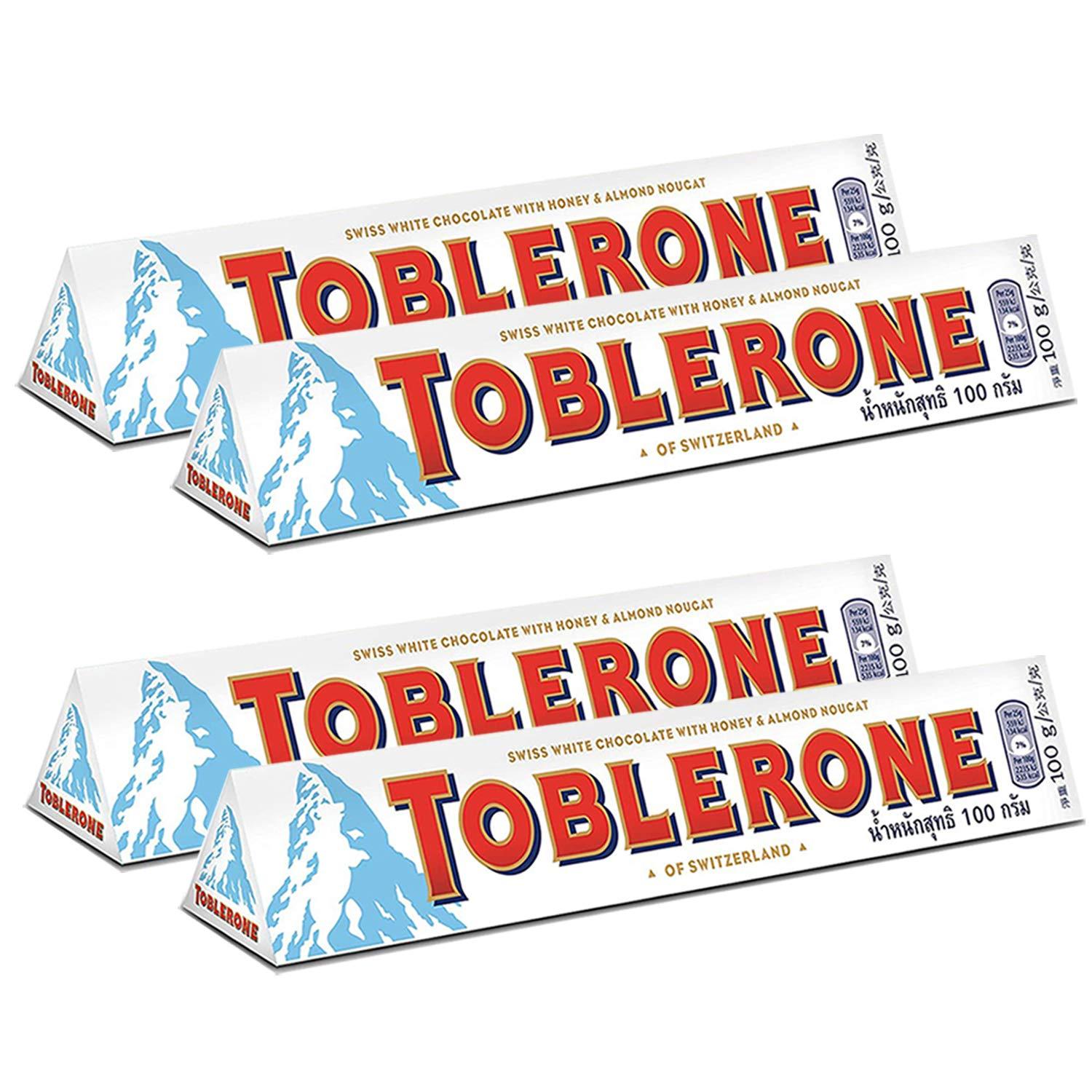 Toblerone Toblerone Of Switzerland White Chocolate With Honey and Almond Nougat - 4 Pack, 4 X 100 g