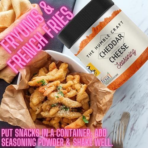 The Spice Rack The Humble Craft Cheddar Cheese Seasoning Powder - Popcorn, Salad, Pizza, Pasta, Spread, Dip & Marinade. Cheese Powder Seasoning - 100Gms