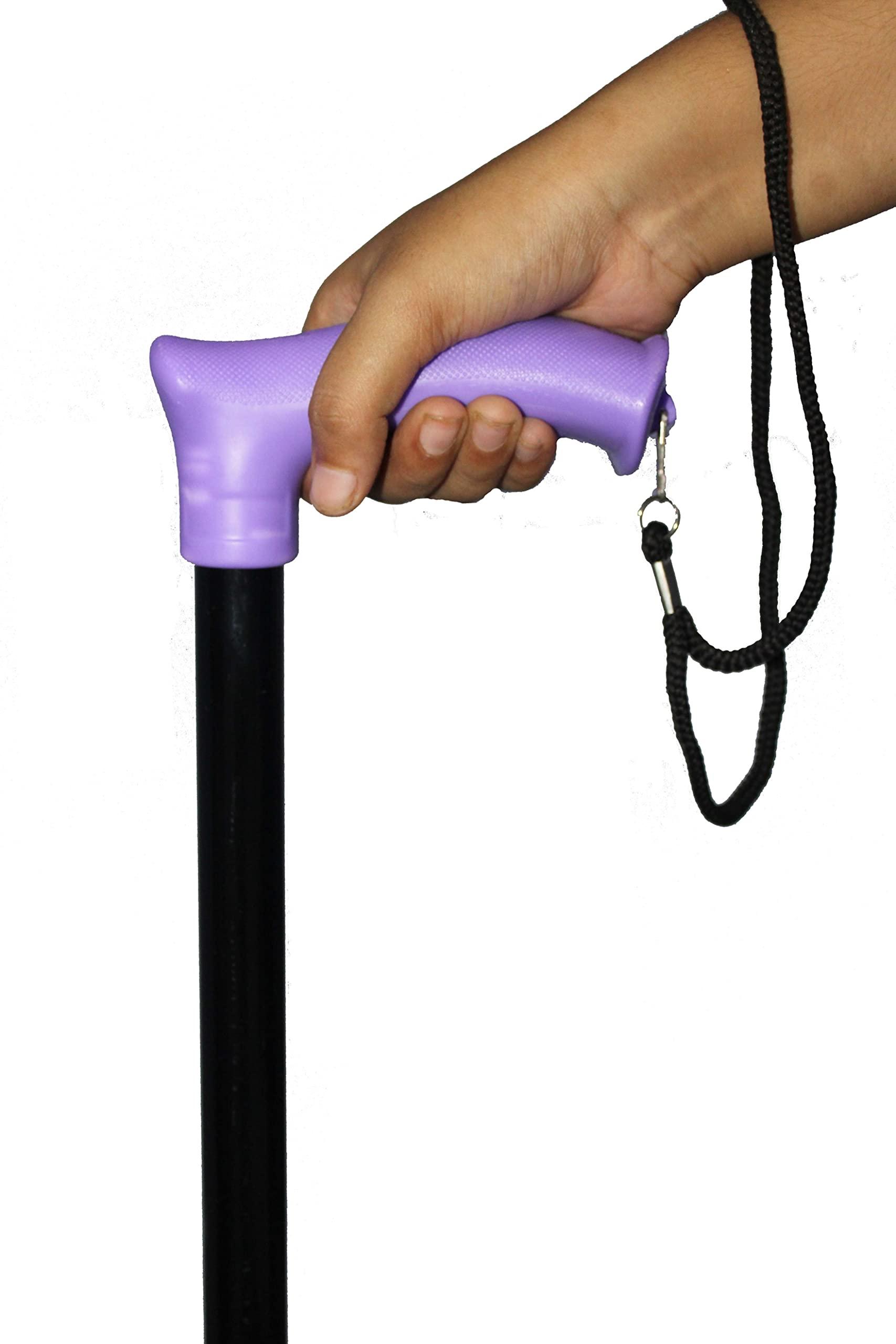 KDS SURGICAL Kds Surgical 1 Leg Purple Black Dori Non Height Adjustable Men/Women/Old People Patient Walking Stick - 36 Inches