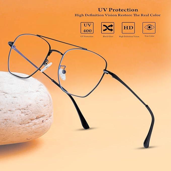 Vast Vast Photochromic Blue Cut Computer Glasses for Eye Protection | Zero Power Anti Glare & Blue Light Filter | UV Protect Specs for Men & Women| Frames| Cooling Glasses Lens