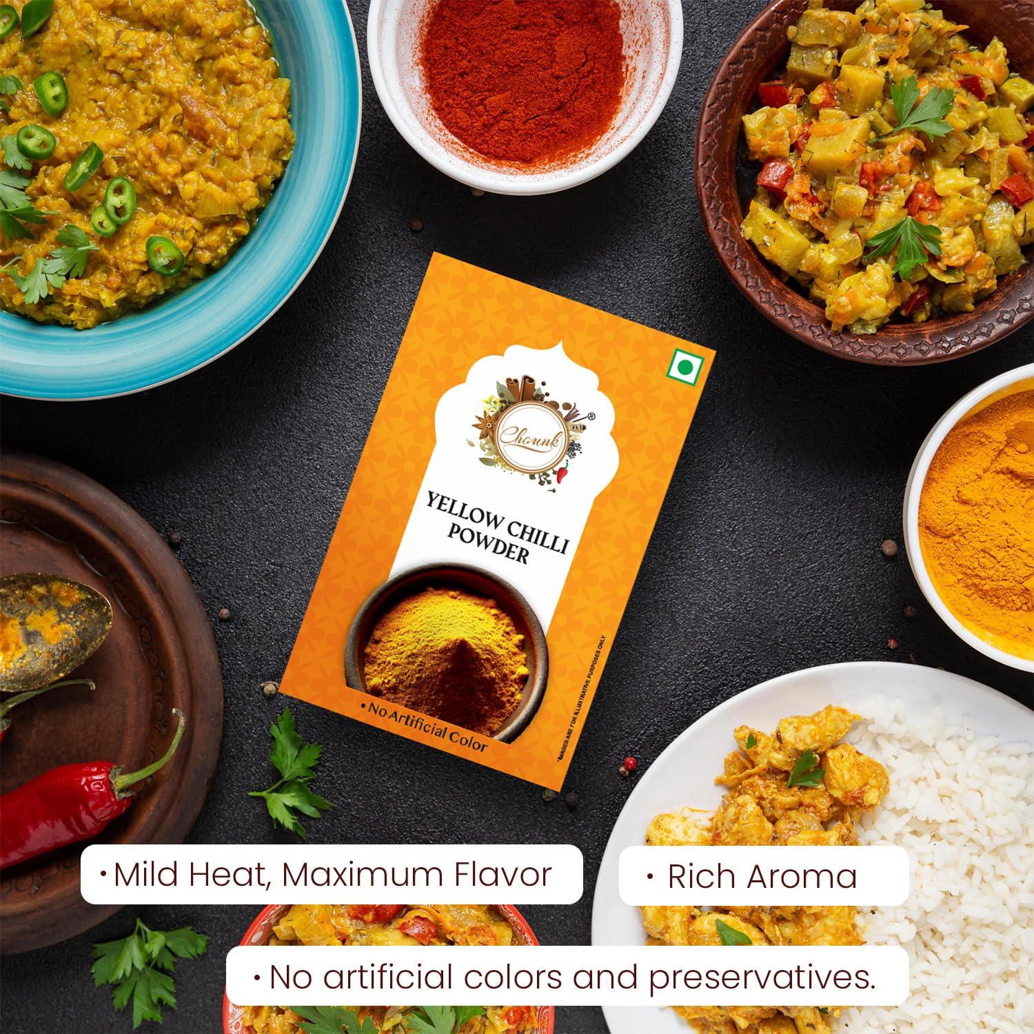 Chounk Chounk Yellow Chilly Powder, 200g (100g X 2)