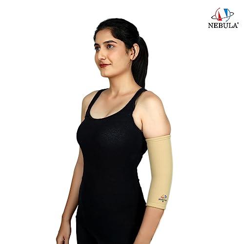 NEBULA NEBULA ebulas Elastic 4-way Bi layered Tennis Elbow Protects the Elbow And Heals. Tennis Elbow Refief. For Both Men And Women. (S, Cream)