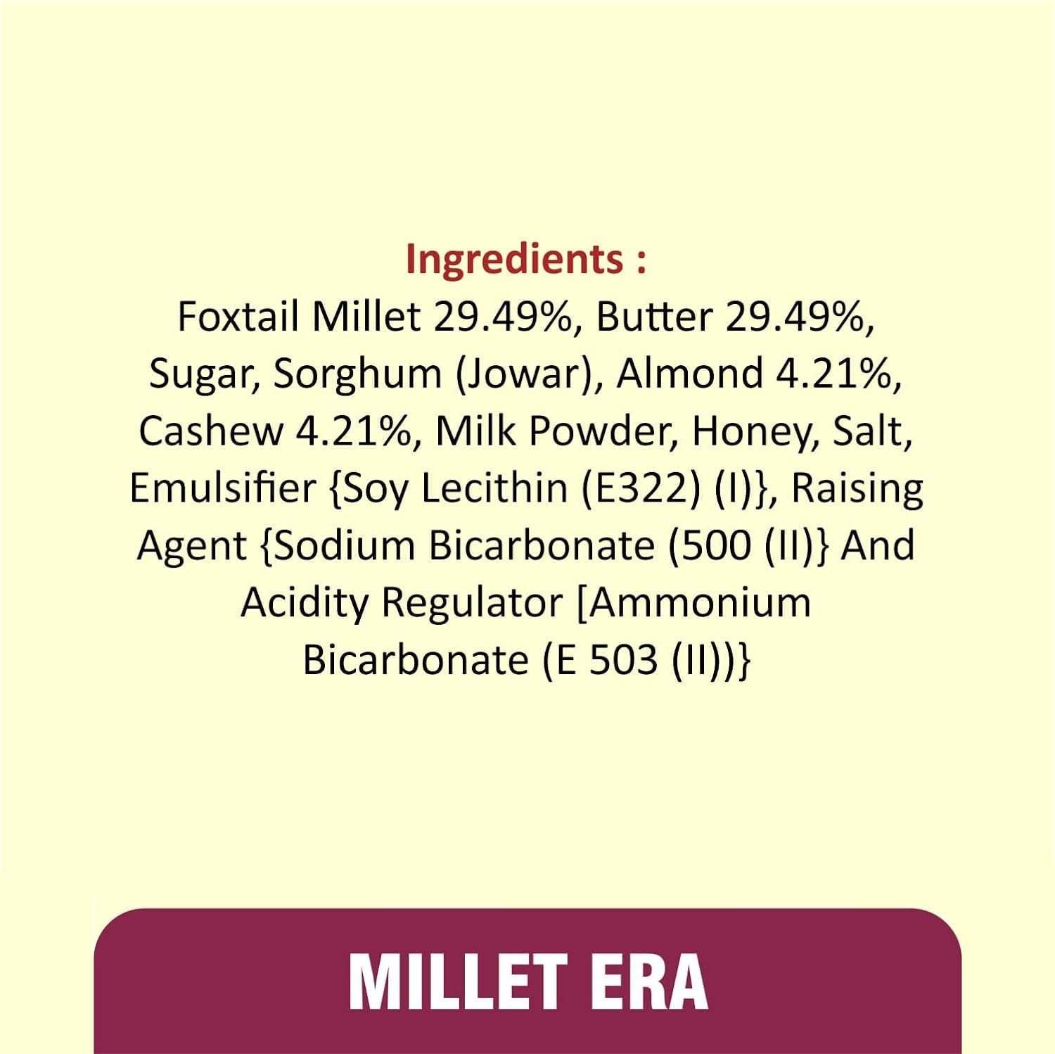 CAVE MAN CaveMan Organic Millet Era Cookies, with Foxtail, Sorghum Millet, Almonds & Cashews. - (60G x 5pcs)