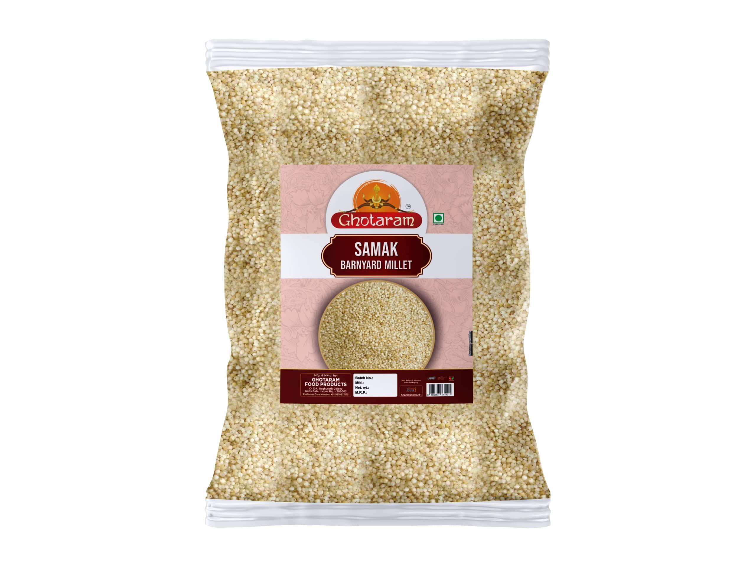 GHOTARAM Ghotaram Organic Gluten Free Natural&Clean Samak Chawal/Samo Rice/Sama Seed|Vrat Ke Chawal/Fast Rice/Upwaas Food/Kodo millet/Barnyard Millet-480g(480g*1Pkt)