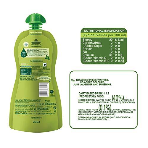 Paper Boat Paper Boat Pudina Buttermilk, Vitamin D, Vitamin B12, No Added Sugar (Pack of 6, 250ml Each) + Thandai, Milk Beverage, No Added and Colours (Pack of 6, 180ml each) No Preservatives