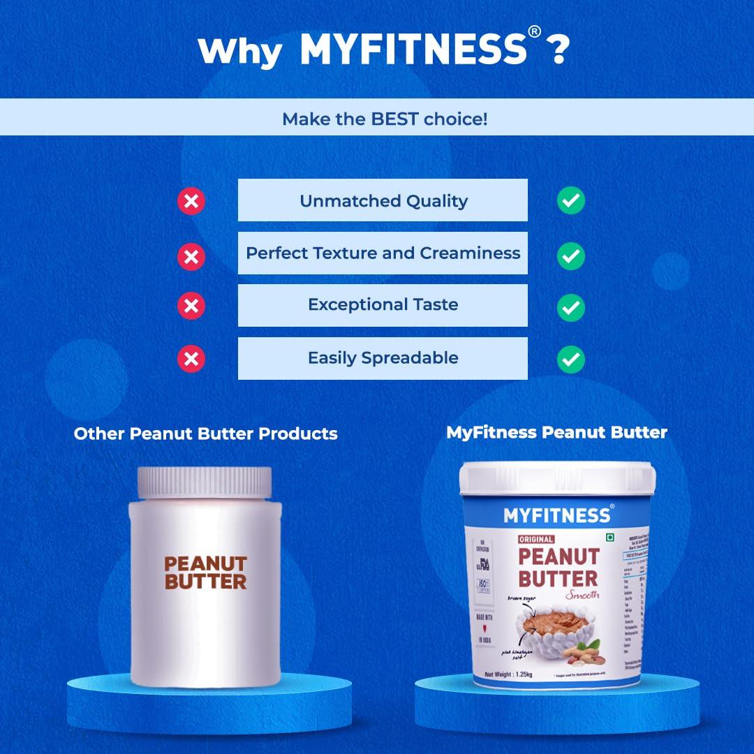 MYFITNESS MYFITNESS Original Peanut Butter Crunchy 510g | 25g Protein to Boost Energy & Happilo 100% Natural Premium California Almonds 200 g Dried