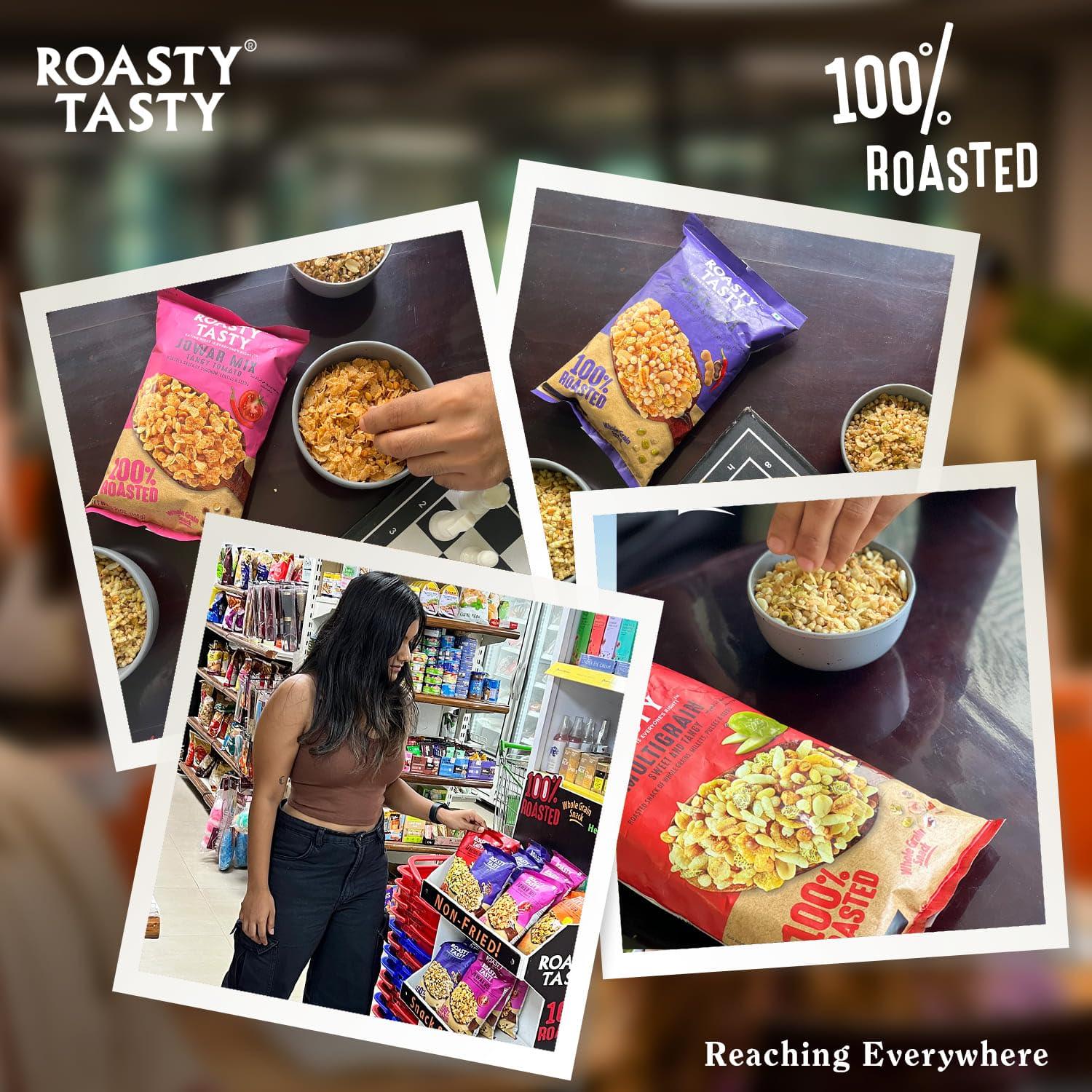 Roasty Tasty Roasty Tasty Roasted Snacks Millet Namkeen Combo - Palm Oil Free - Trans-fat-free Snacks - Non Fried Diet Mixture Items - Healthy Snacks Made with Millets Combo Value Pack - 200g each x 5 flavours - 1kg value pack