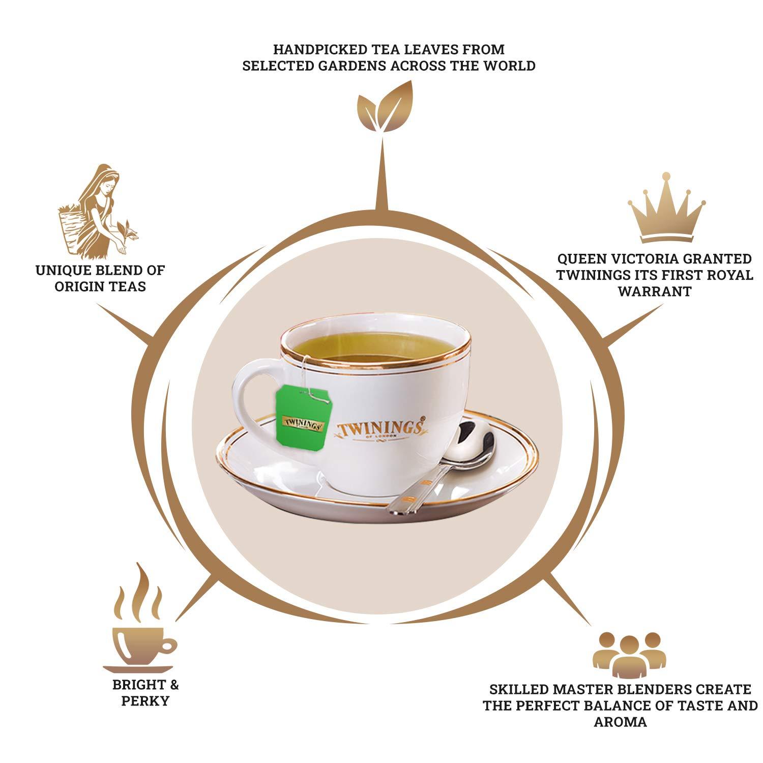Twinings Twinings Green Tea Earl Grey, 25 Teabags, Green Tea, Delicate Citrus, Bright & Perky