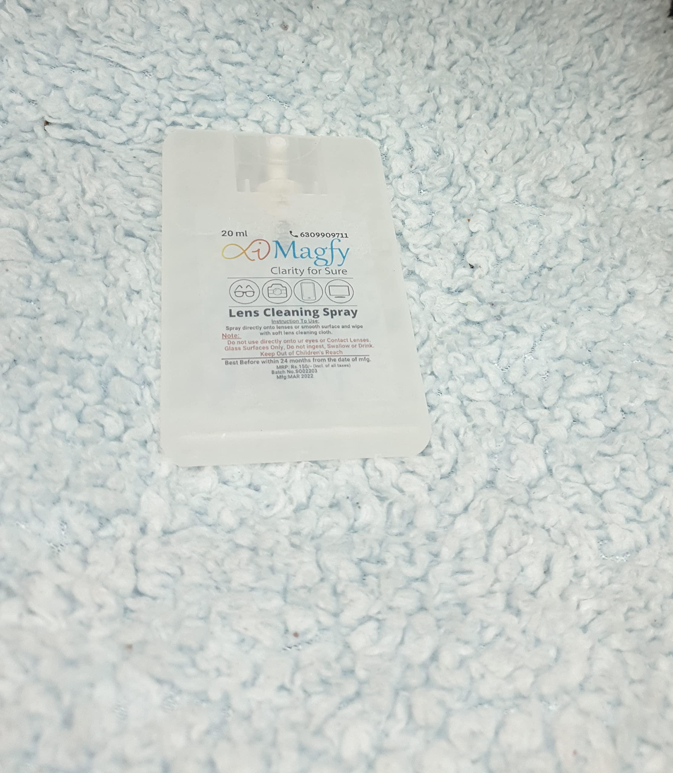 iMagfy iMagfy Pocket Lens Cleaner Spray Kit Eyeglass| India Made | Safe for All Lenses,Camera, Mobile, Laptop and Displays/Screens | 20ml of 3 pack with Fabric soft Cloth with Free ScrewDriver