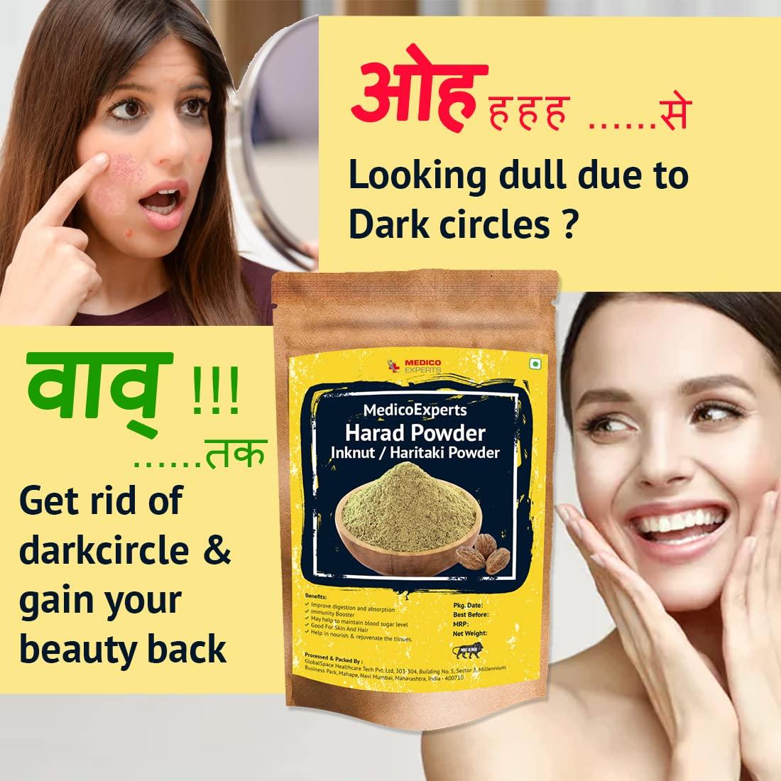 MedicoExperts MedicoExperts Harad Powder - 100gms - Haritaki Powder, Inknut Powder for Dark Circles, Face, Skin & Healthy Digestion - Harde Powder, Kadukkai Powder Organic, Haritaki Churna