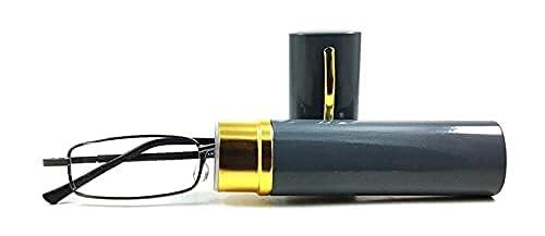 Bhavya Optic Bhavya Optic Reading Glasses with Metal Frame, Pen Style Case, Cleaning Cloth, Powers +1.00 to +3.00 (+2.50, Grey, 1)
