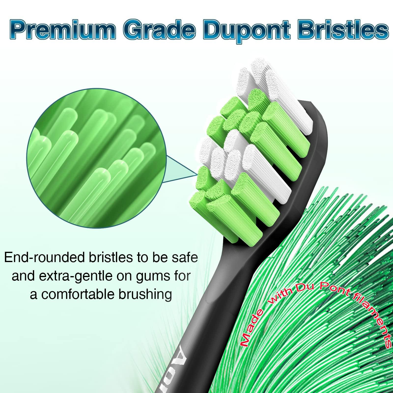 Aoremon Aoremon Replacement Toothbrush Heads for Philips Sonicare Diamondclean HX6062/95 Black, 10 Pack