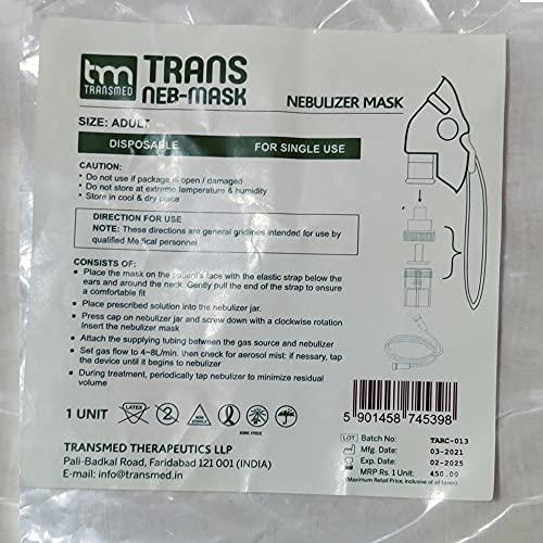 PENTAMED TRANS NEB-MASK - Adult Nebulizer Mask for Comfort in Breathing. (with Air Tube, Medicine Chamber & Mask)