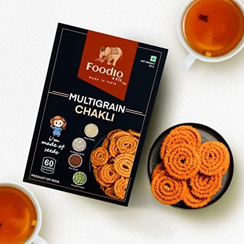 Foodio.fit Foodio.fit Multigrain Chakli Delicious Namkeen & Snacks | Gluten Free | Vegan | No Artificial Preservatives |Ready to Eat Snacks Murukku