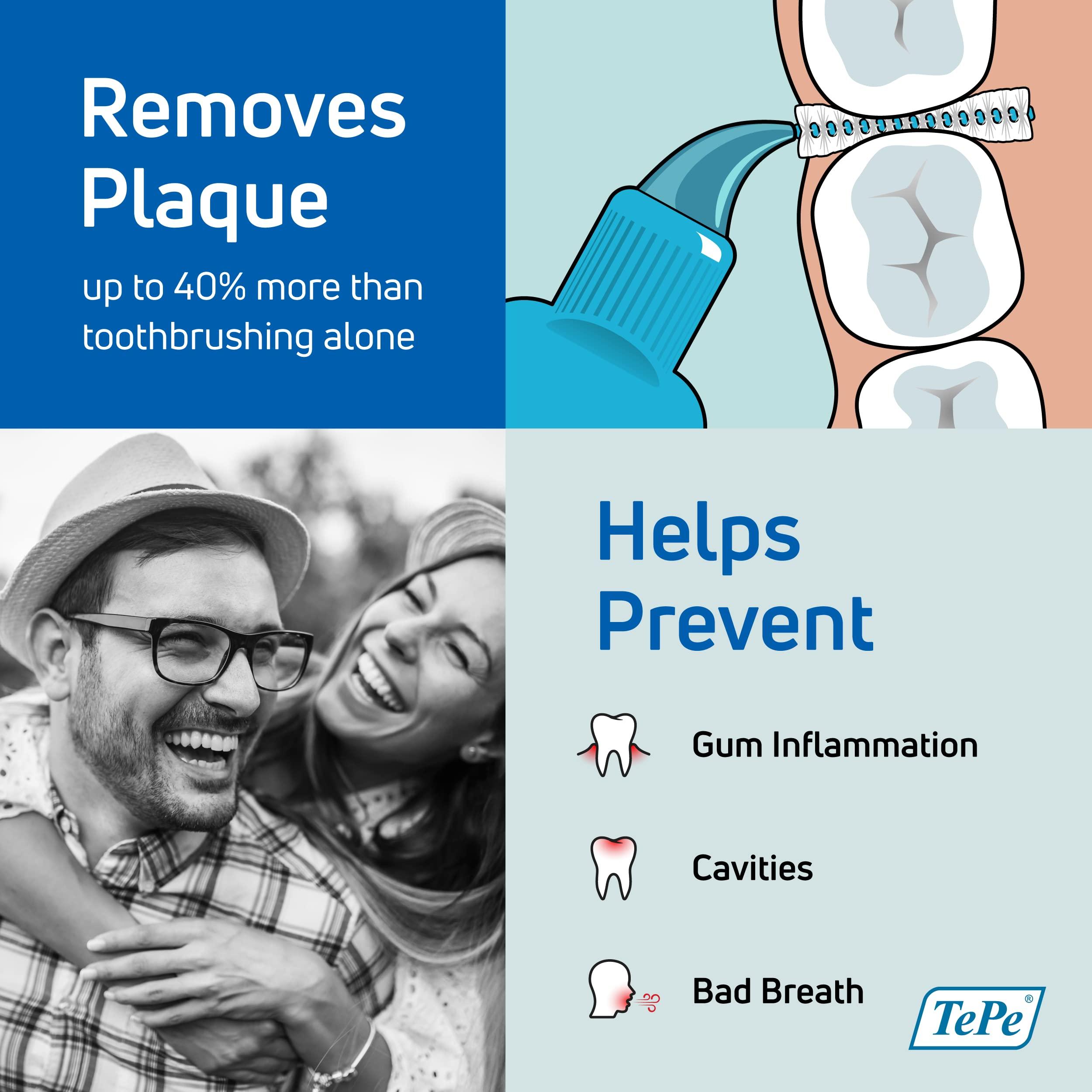 Tepe TePe INTERDENTAL BRUSH ORIGINAL - Yellow 0.7mm 6 Pack - Recommended by Dentists for Best Oral Health, Healthy Mouth & Gums Between Dental Visits, Prevent Bad Breath and Periodontal Disease