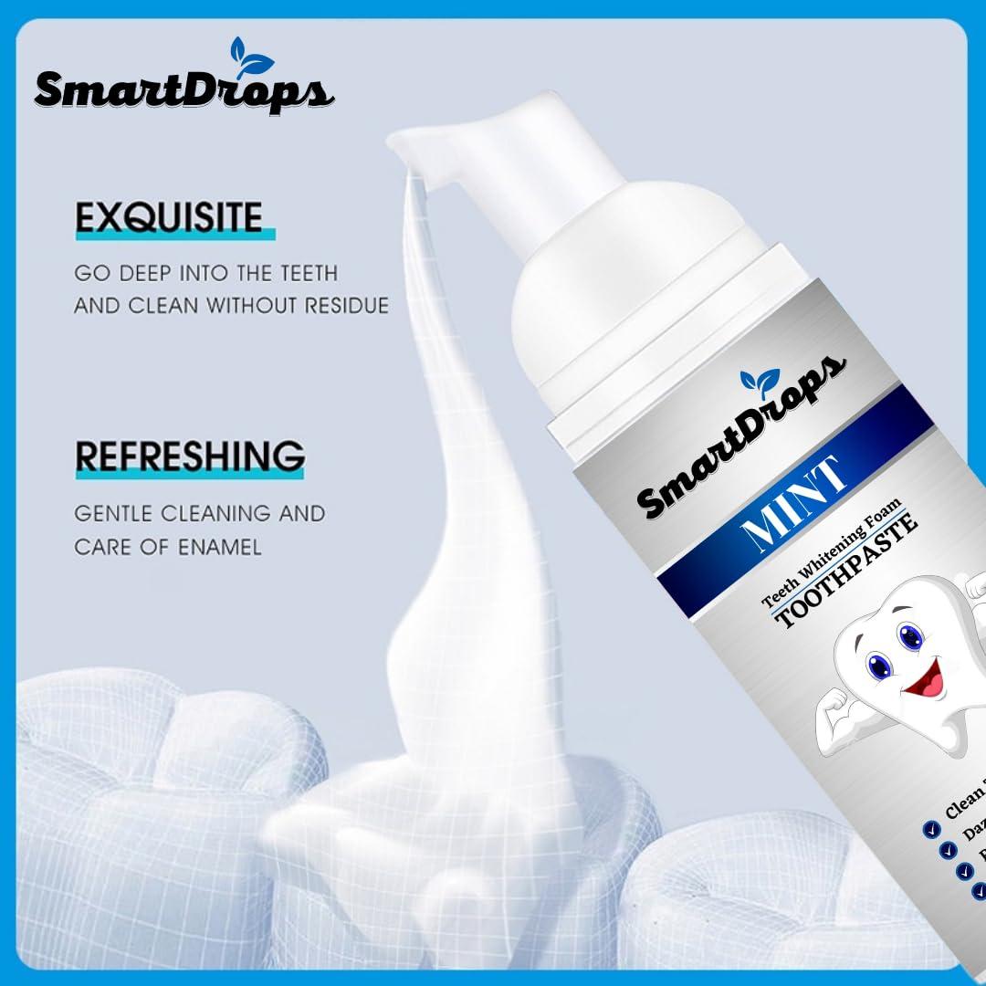 Smartdrops Whitening Foam Toothpaste for Sensitive Teeth, Snow Teeth foaming Whitening (60ml)