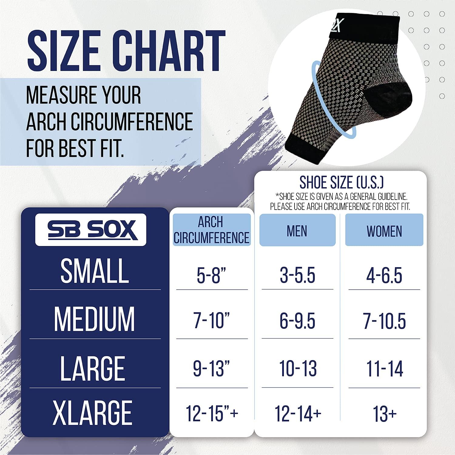 SB SOX SB SOX Compression Foot Sleeves for Men & Women - BEST Plantar Fasciitis Socks for Plantar Fasciitis Pain Relief, Heel Pain, and Treatment for Everyday Use with Arch Support (Blue, Large)
