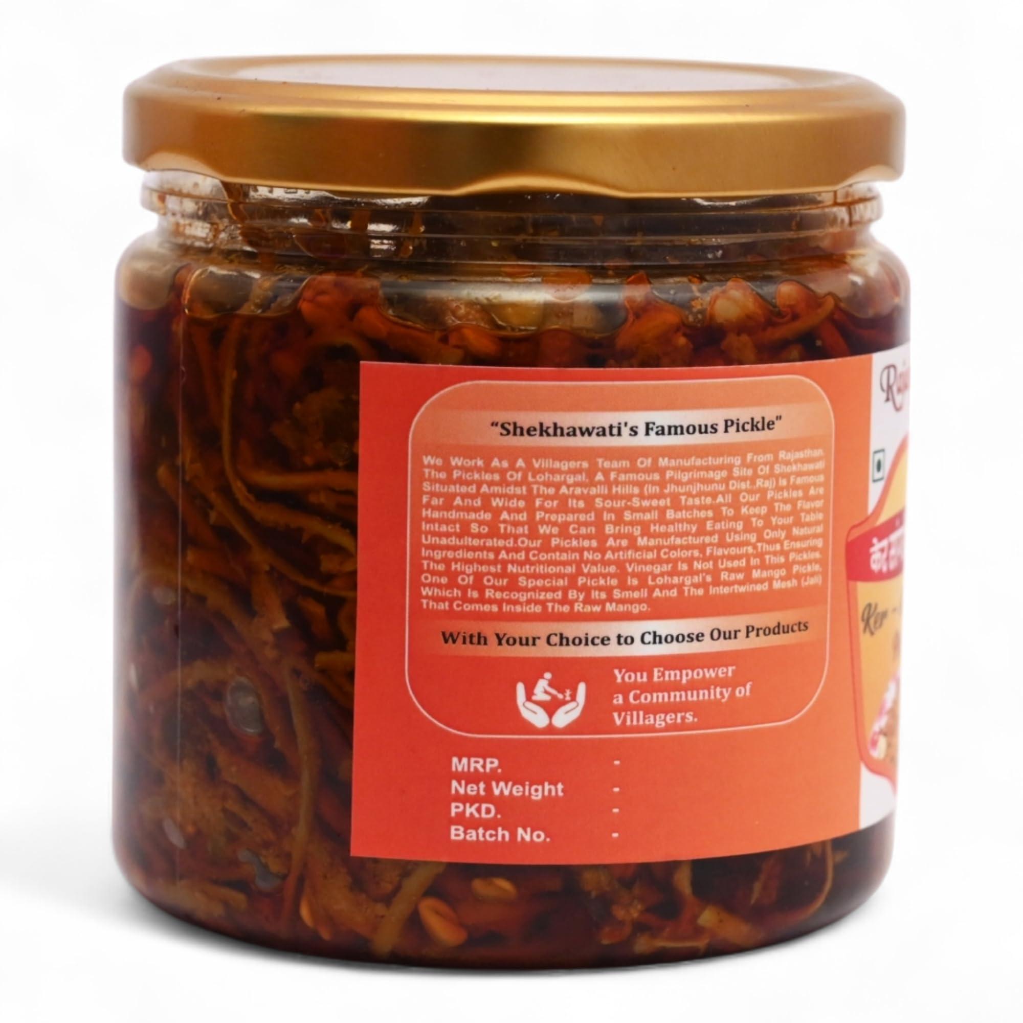 Rajasthani Swaad Rajasthani Swaad Kair Sangari Pickle Homemade Ker Sangri Ka Achar | Marwadi Special Taste , Less Oil | 400 Gram Jar